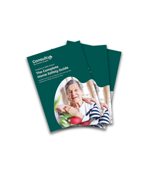 A live-in carere sitting with aapatient discussing some paperwork