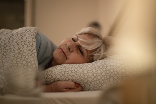 Elderly lady in bed