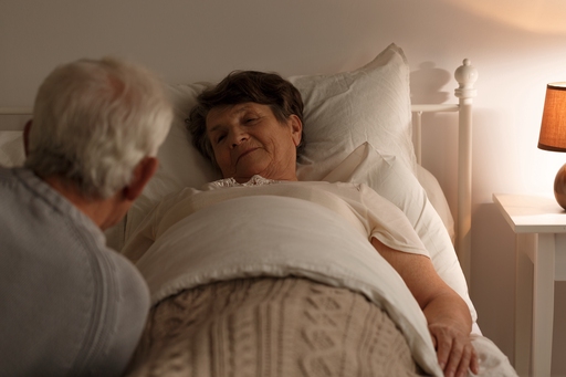 Elderly client and carer